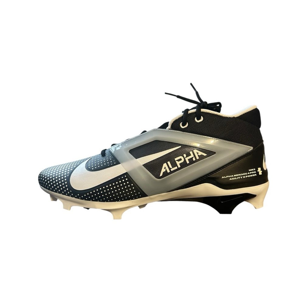 Nike Alpha Menace 4 Pro Black White Football Cleats FZ7702-005 Men's Size 16 NEW
